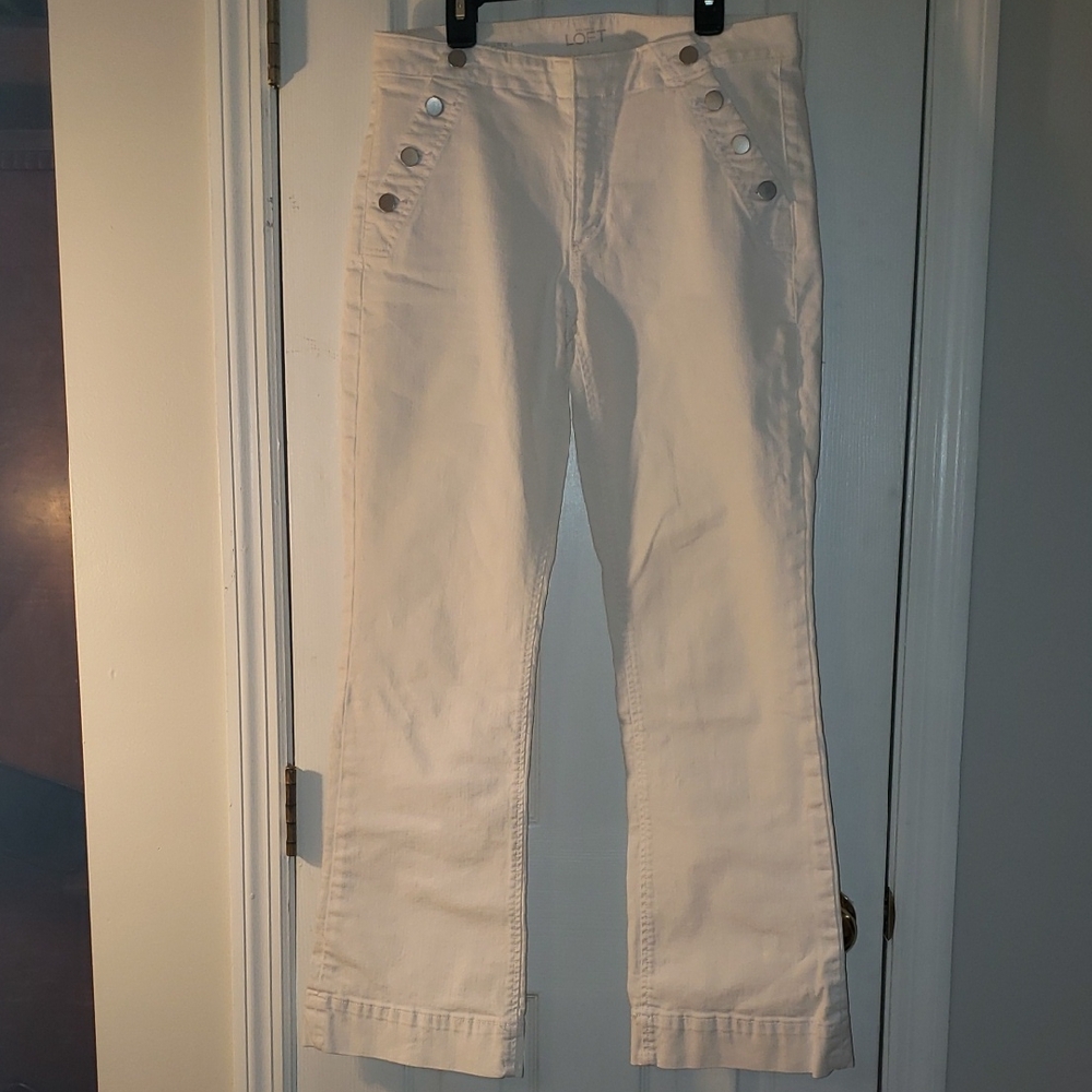 LOFT White Flare Sailer Trouser Jeans